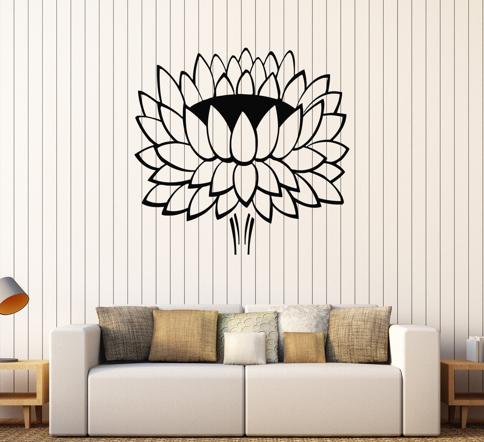 Vinyl Wall Decal Lotus Yoga Flower Bedroom Decor Buddhism Stickers Mur ...