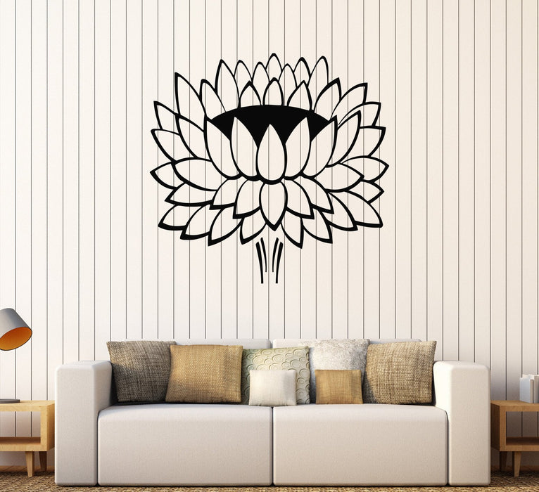 Vinyl Wall Decal Lotus Yoga Flower Bedroom Decor Buddhism Stickers Mural Unique Gift (111ig)