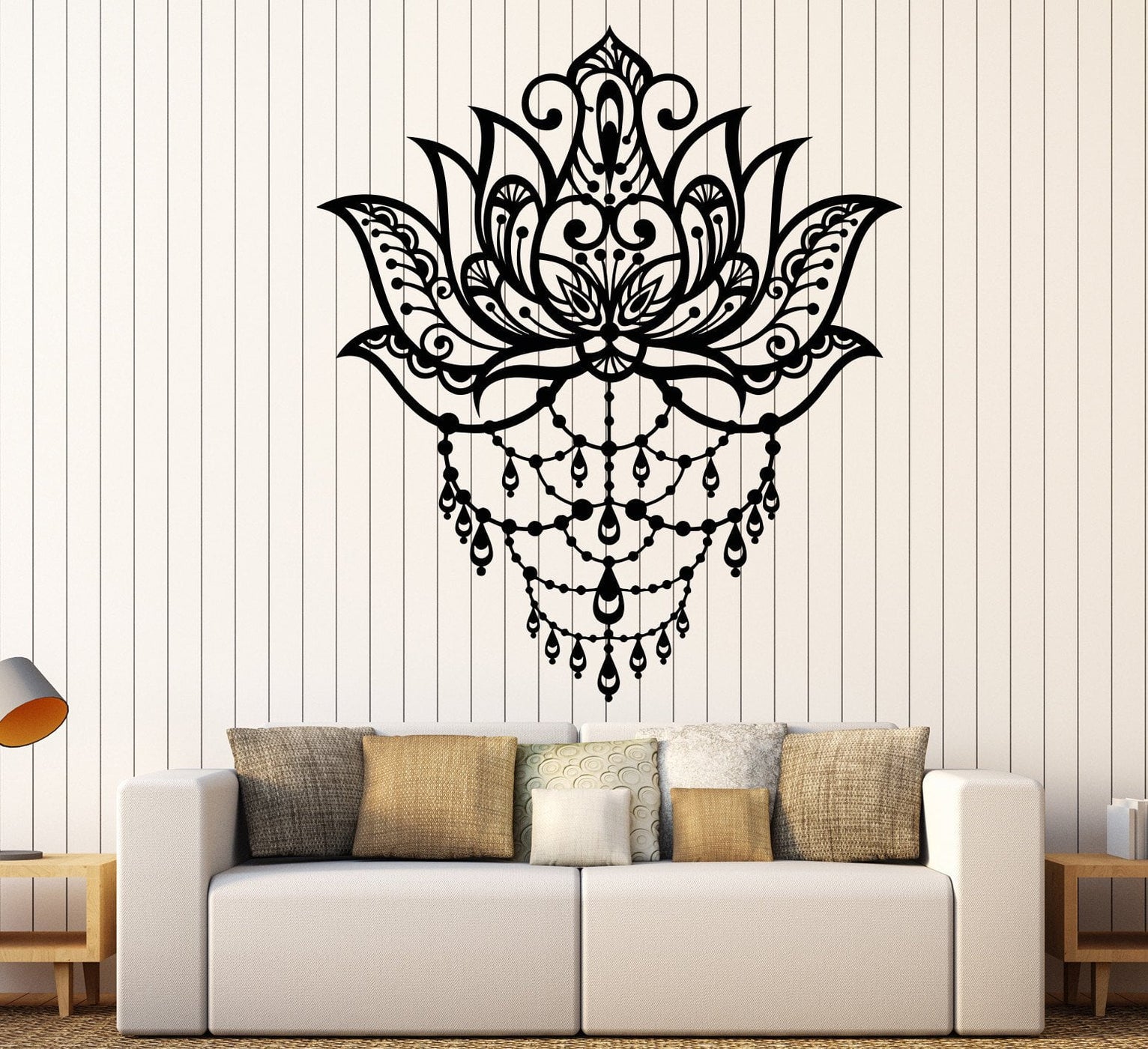 Vinyl Wall Decal Art Lotus Flower Yoga Center Meditation Room Stickers ...