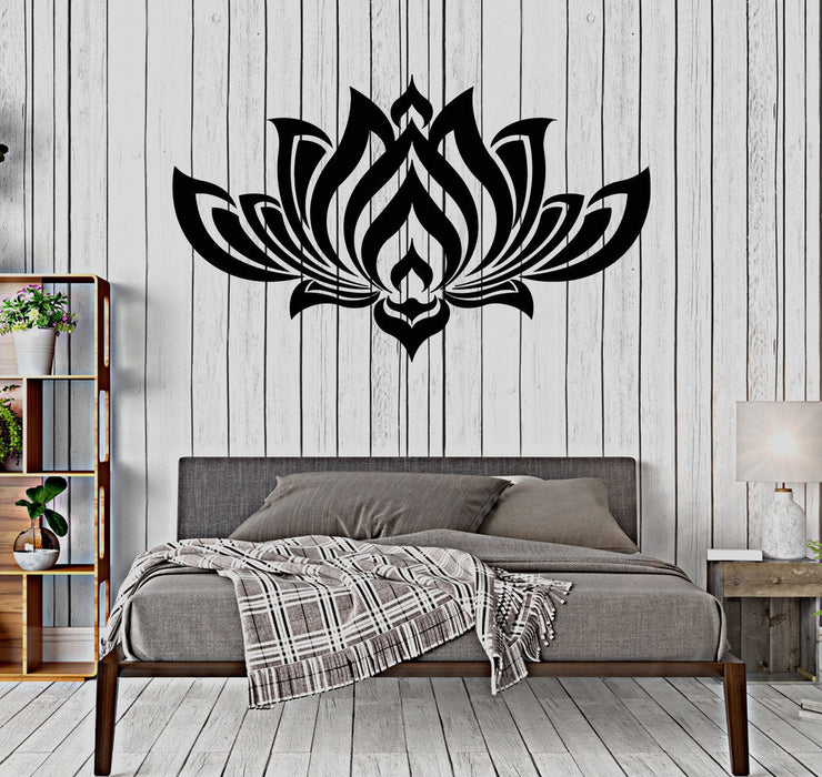 Vinyl Wall Decal Lotus Yoga Buddhism Flower Room Art Stickers Mural Unique Gift (140ig)