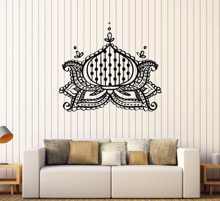 Vinyl Wall Decal Lotus Flower Design Yoga Meditation Pattern Stickers Unique Gift (209ig)