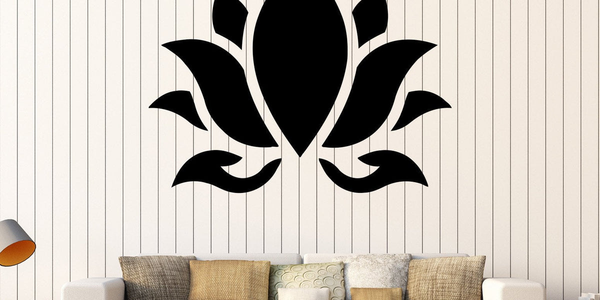 Vinyl Wall Decal Lotus Flower Buddhism Hinduism Yoga Stickers Unique G ...