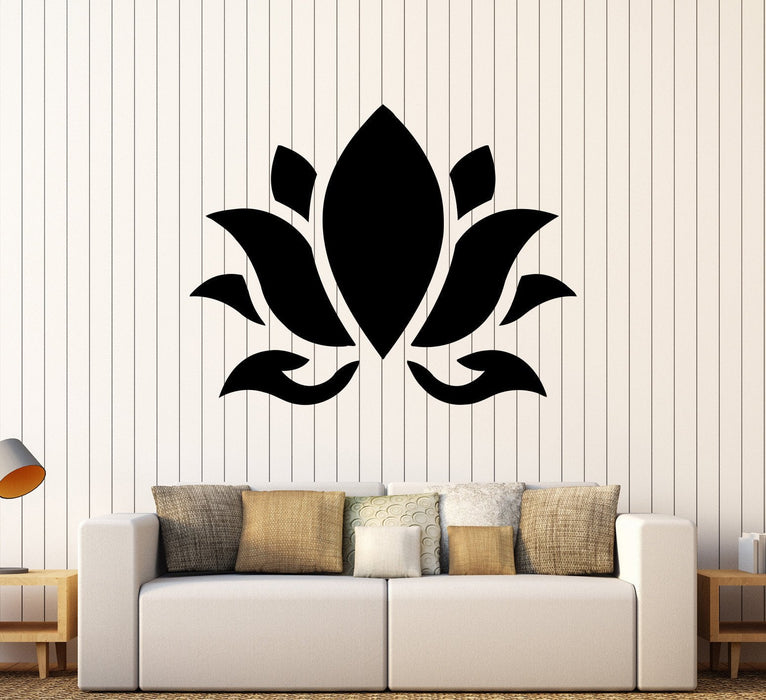Vinyl Wall Decal Lotus Flower Buddhism Hinduism Yoga Stickers Unique Gift (394ig)