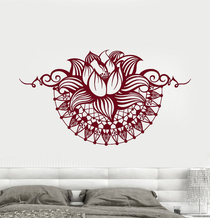 Vinyl Wall Decal Lotus Yoga Spa Center Bedroom Design Stickers Unique Gift (750ig)