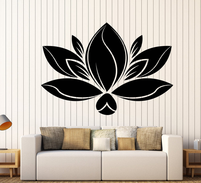 Виниловая наклейка на стену Цветок лотоса Медитация Йога Спа Центр Наклейки Уникальный подарок (1092ig)