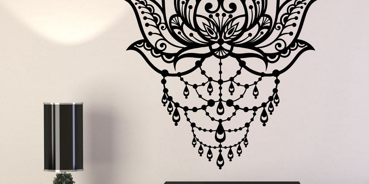 Vinyl Wall Decal Art Lotus Flower Yoga Center Meditation Room Stickers ...