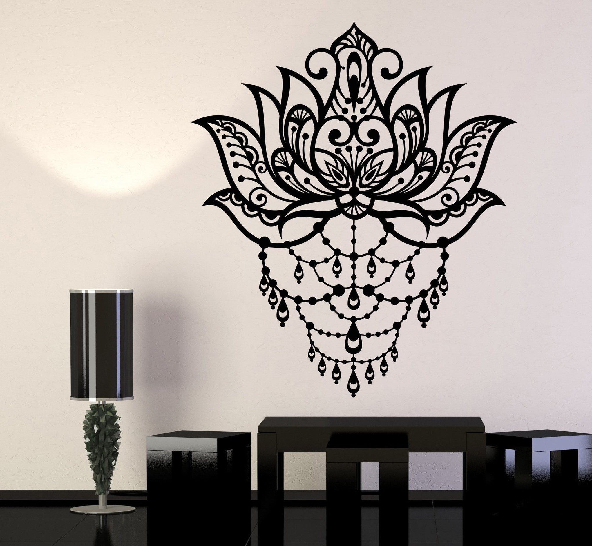 Vinyl Wall Decal Art Lotus Flower Yoga Center Meditation Room Stickers ...