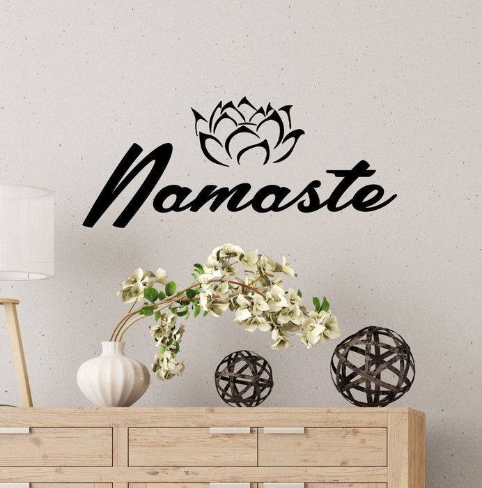 Vinyl Wall Decal Stickers Motivation Quote Yoga Relaxing Words Inspiring Namaste Letters 2427ig (22.5 in x 9  in)