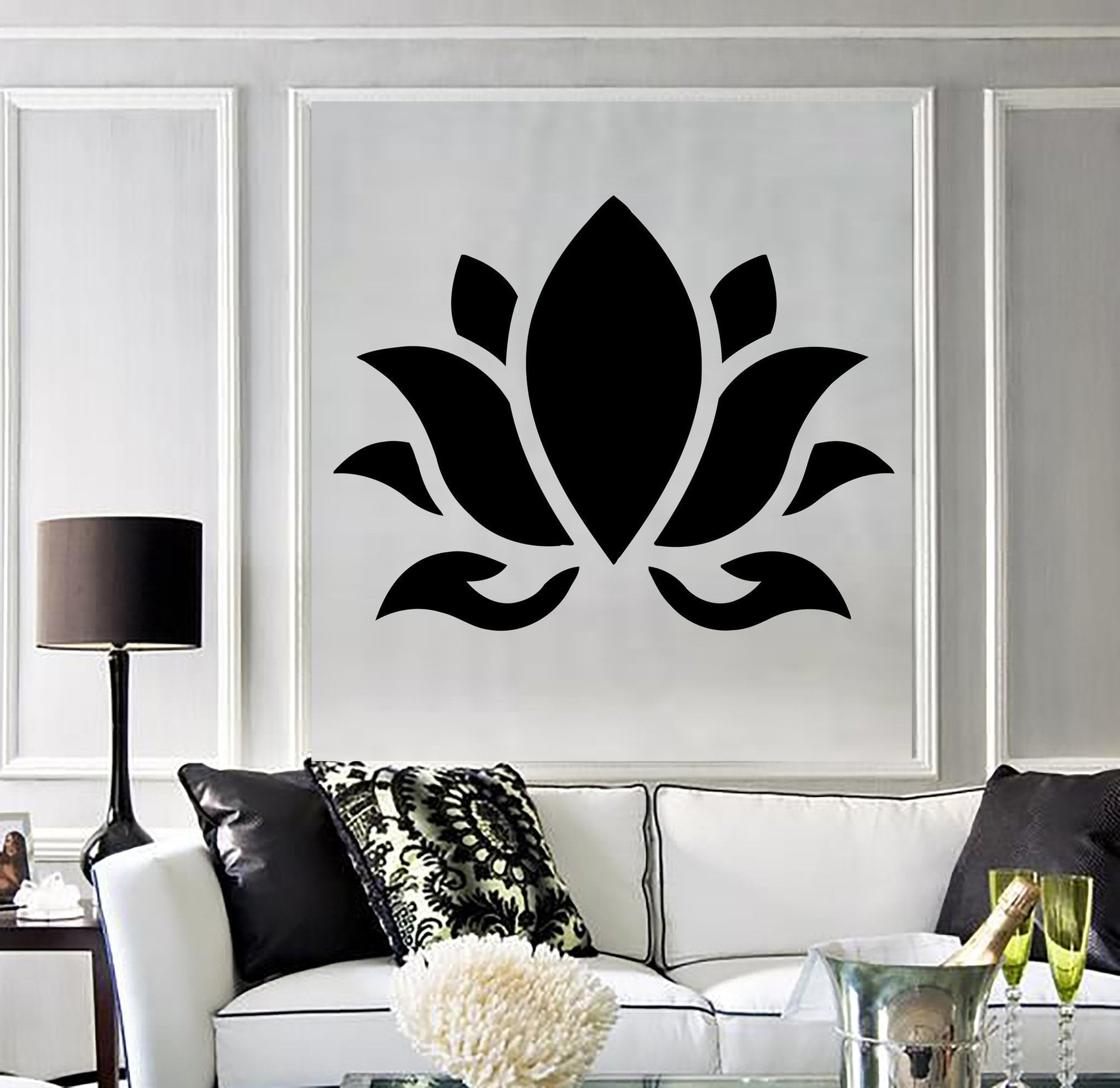Vinyl Wall Decal Lotus Flower Buddhism Hinduism Yoga Stickers Unique G ...