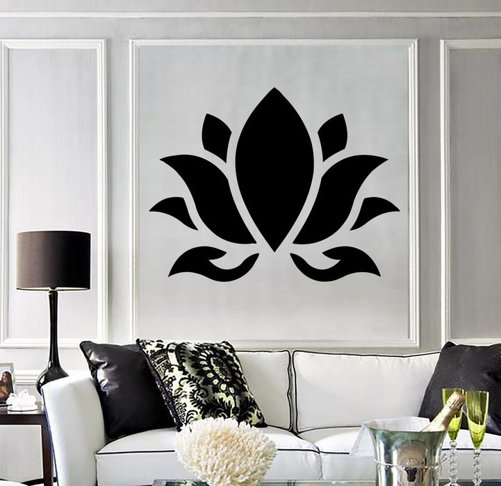 Vinyl Wall Decal Lotus Flower Buddhism Hinduism Yoga Stickers Unique Gift (394ig)