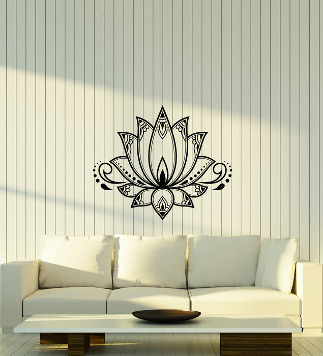 Vinyl Wall Decal Lotus Blossom Flower Buddhism Yoga Girl Room Stickers (4020ig)