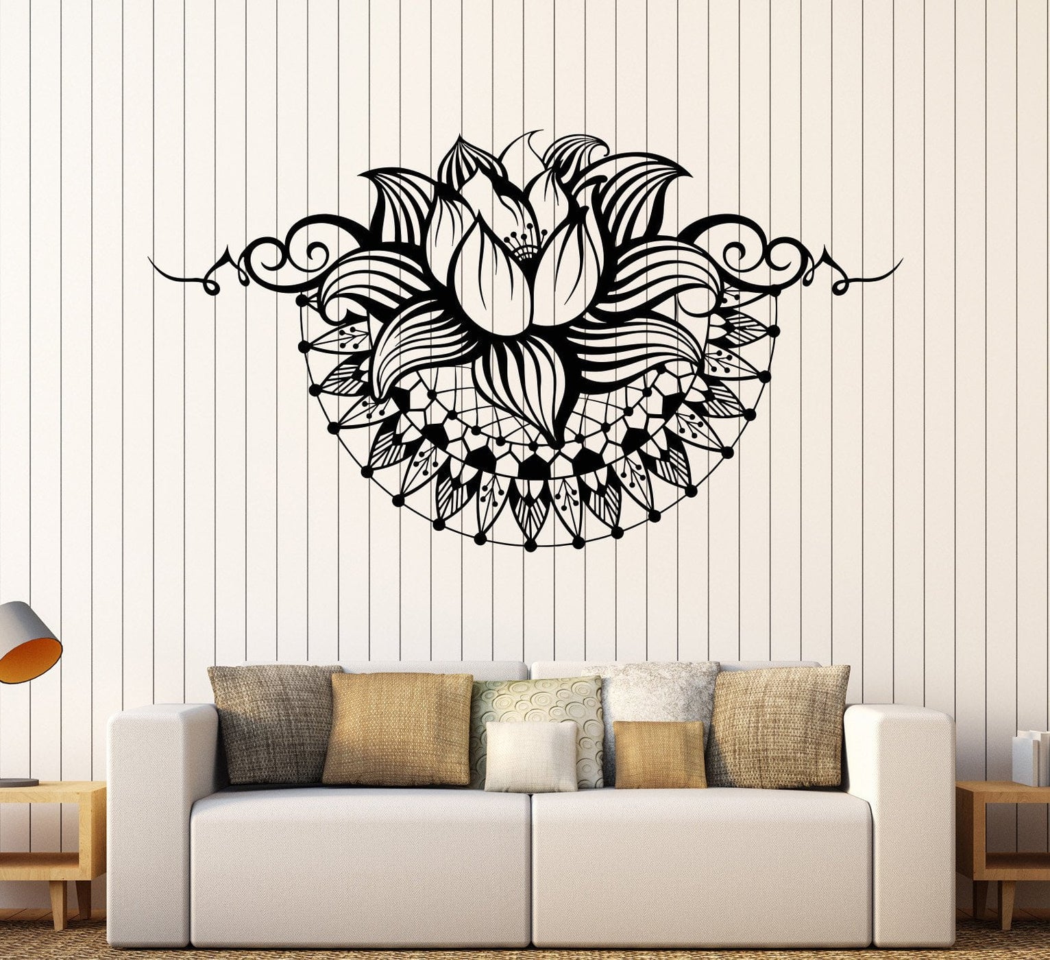 Vinyl Wall Decal Lotus Yoga Spa Center Bedroom Design Stickers Unique ...
