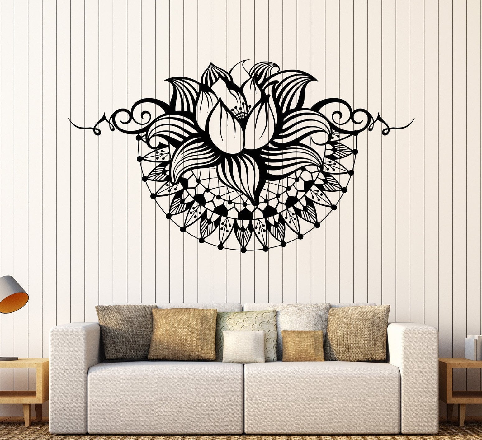 Vinyl Wall Decal Lotus Yoga Spa Center Bedroom Design Stickers Unique ...
