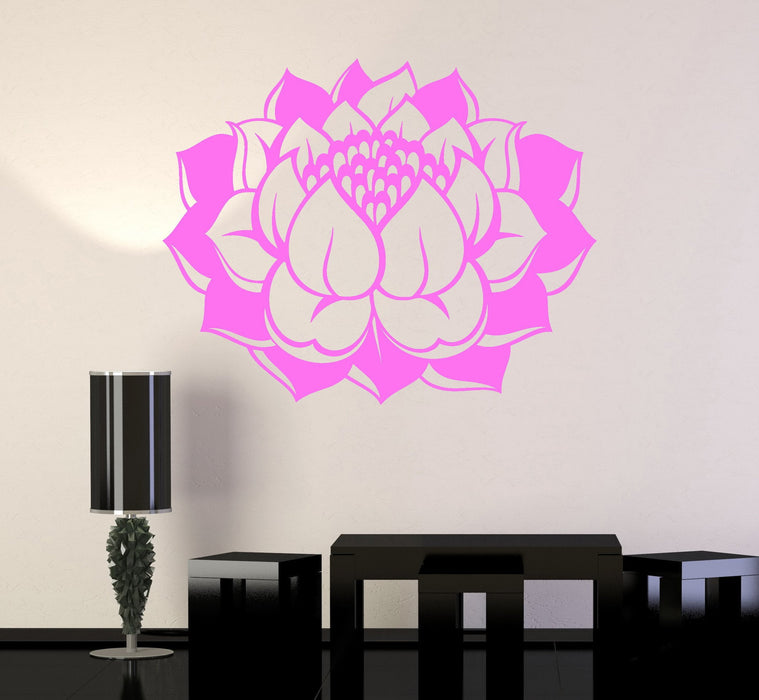 Vinyl Wall Decal Lotus Flower Yoga Buddhism Bedroom Decor Stickers Unique Gift (ig3333)