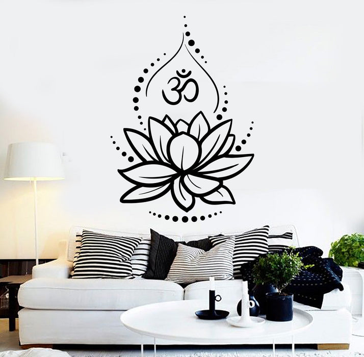 Lotus Flower Yoga Hinduism Hindu Om Meditation Symbol Wall Decal