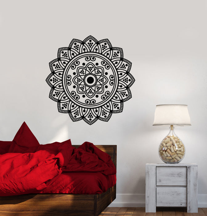 Vinyl Wall Decal mandala Lotus Flower Ornament Yoga Meditation Room Stickers (3945ig)
