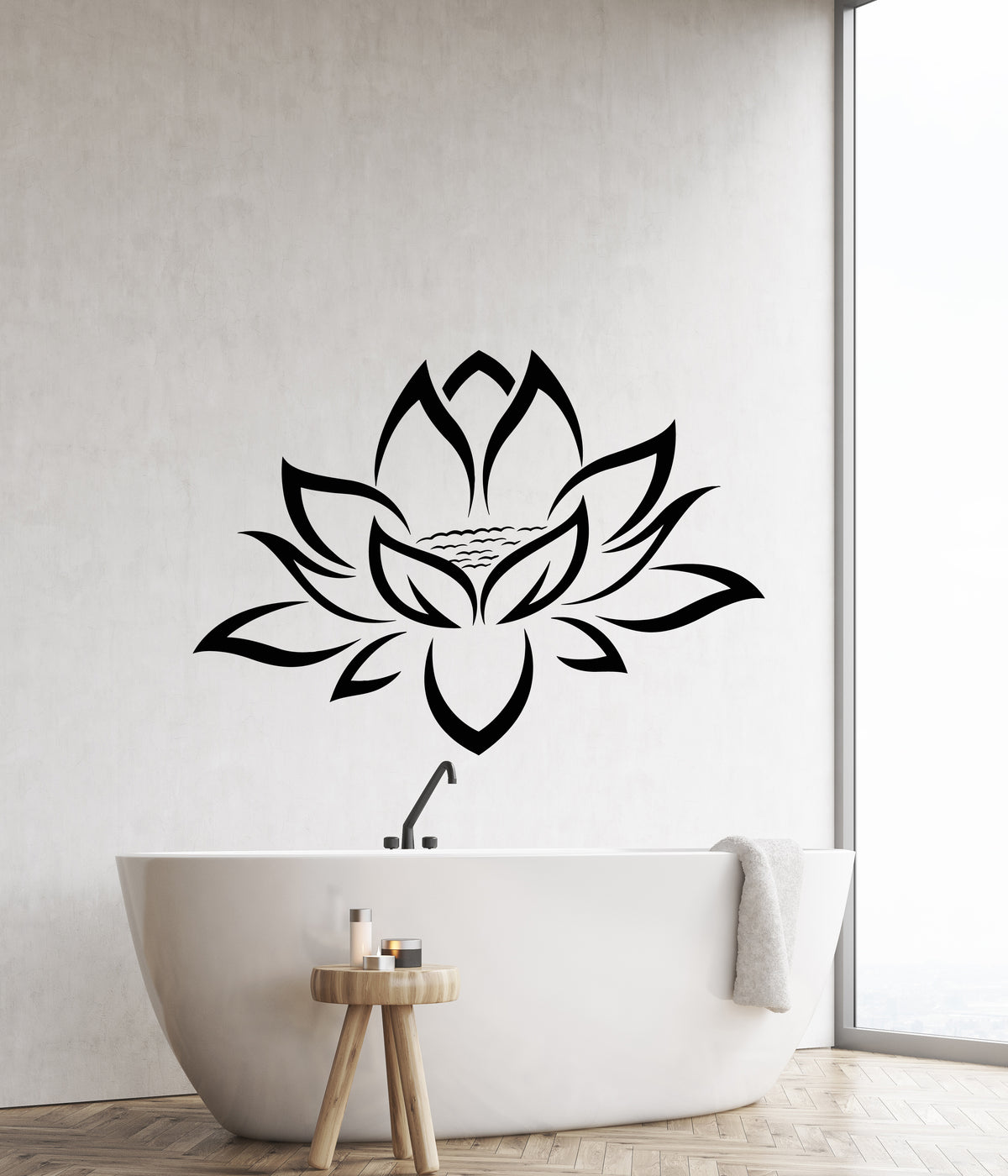 Vinyl Wall Decal Yoga Lotus Flower Meditation Room Stickers (3529ig ...