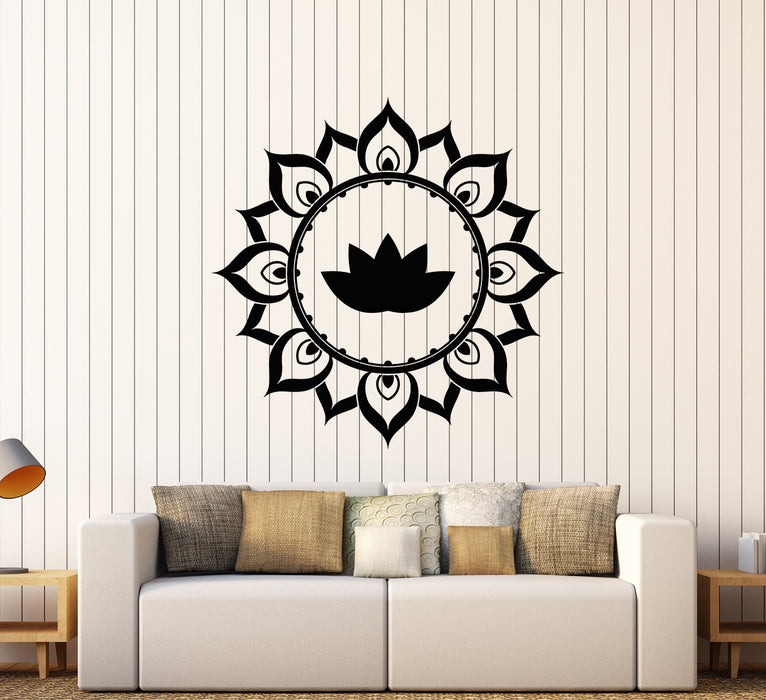 Vinyl Wall Decal Ornament Lotus Flower Meditation Room Stickers (3372ig)