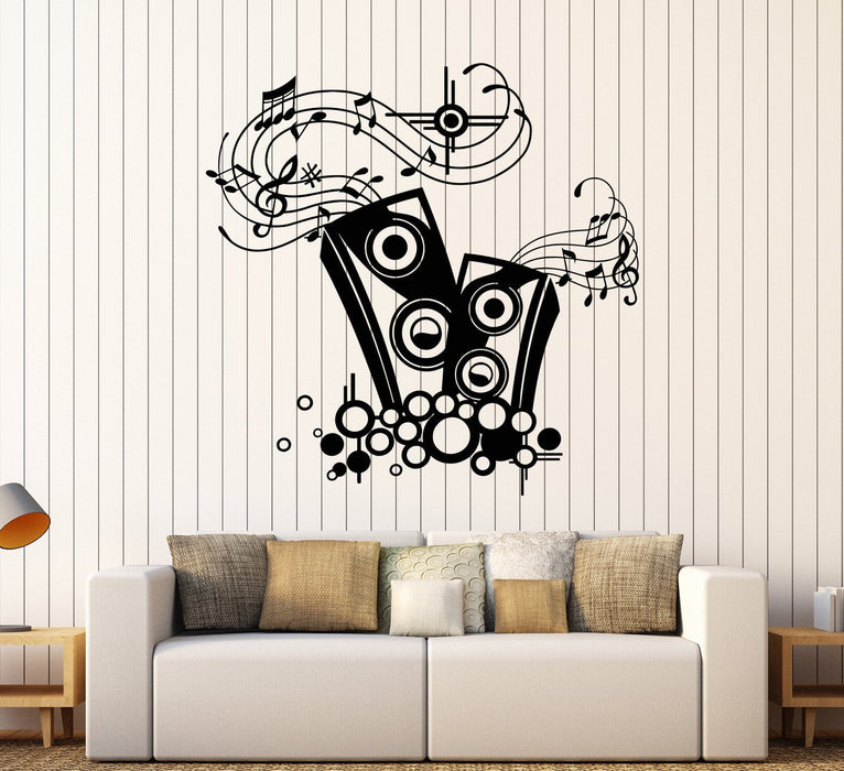 Vinyl Wall Decal Loudspeakers Music Lover Notes Party Musician Stickers Unique Gift (1469ig)