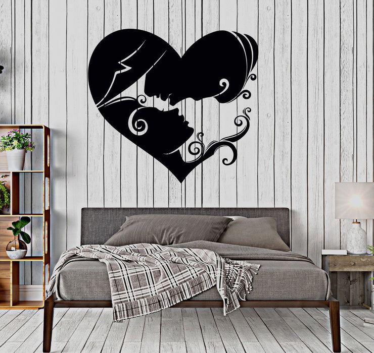 Vinyl Wall Decal Heart Loving Couple Bedroom Art Love Stickers Unique Gift  (457ig)
