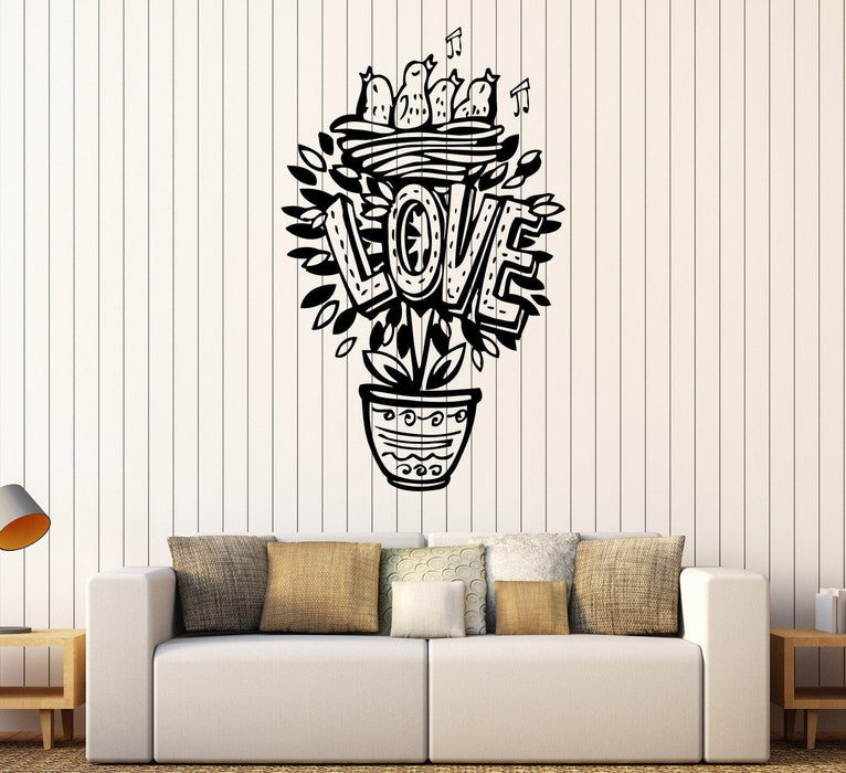 Виниловые наклейки на стену Love Nestling Романтические наклейки для домашнего декора Фреска Уникальный подарок (349ig)
