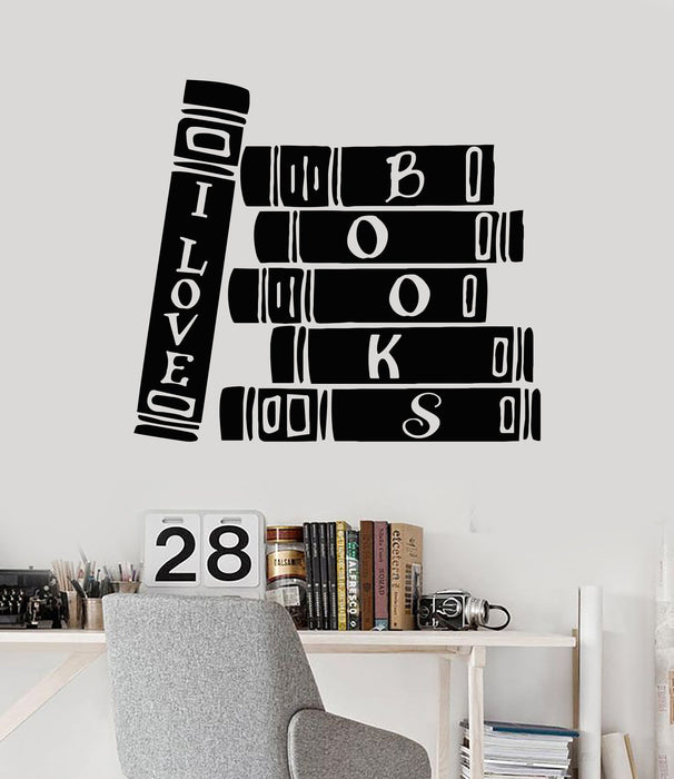 Vinyl Wall Decal Book Store Library Reader Books Bibliophile Stickers Unique Gift (1050ig)