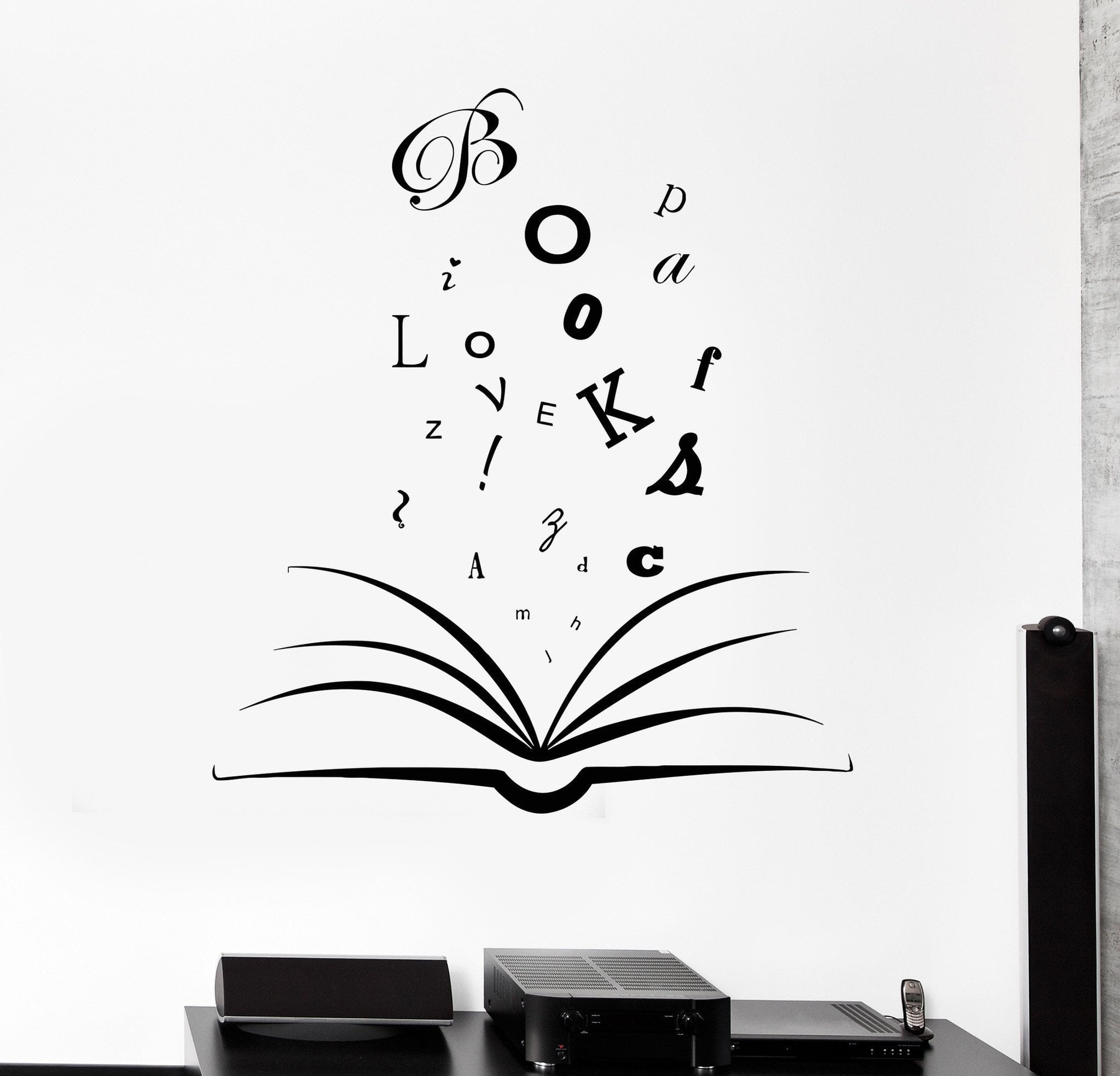 Vinyl Wall Decal Books Library Bookstore Reader Writer Stickers Unique ...