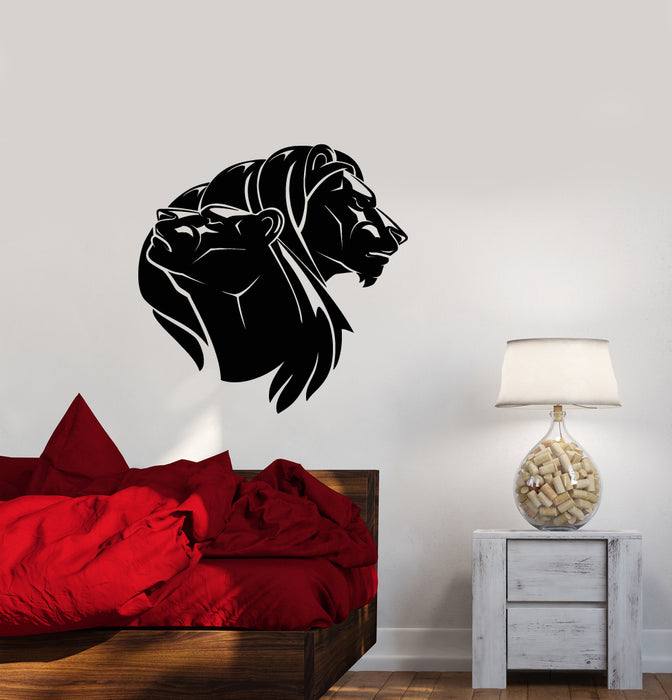 Vinyl Wall Decal Lion And Lioness Love African Animals Stickers (4031ig)