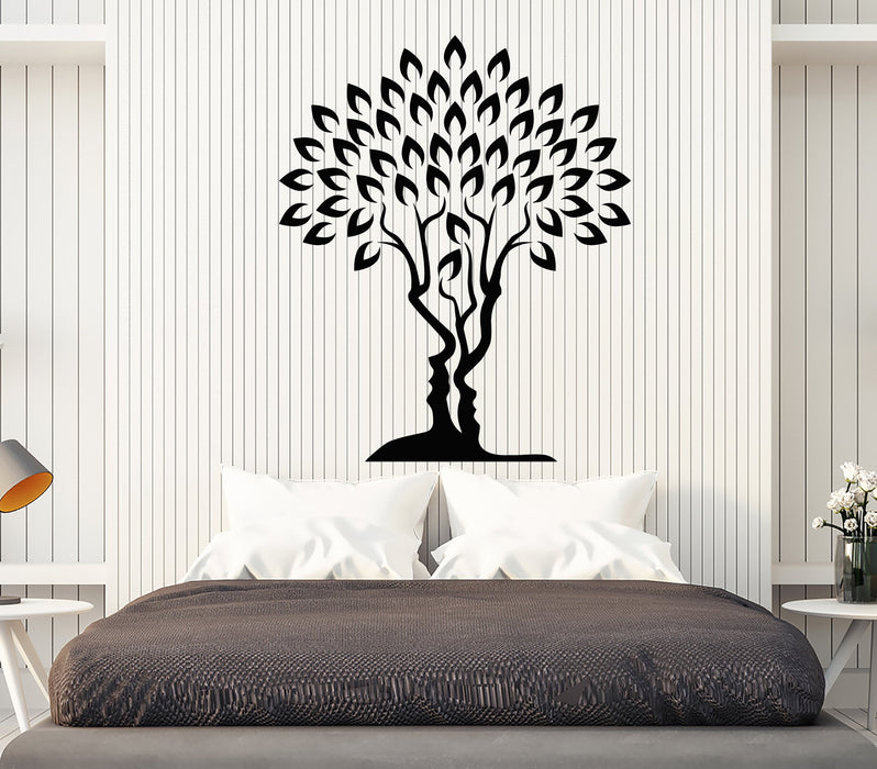 Vinyl Wall Decal Love Family Tree of Life Romance Man And Woman Face Stickers Unique Gift (2059ig)
