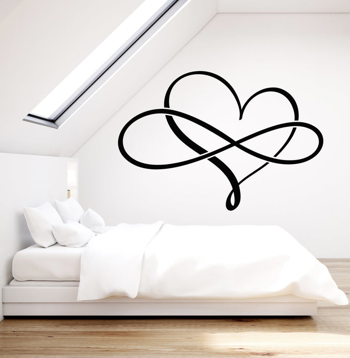Vinyl Wall Decal Love Forever Heart Symbol Of Infinity Stickers (2960ig)