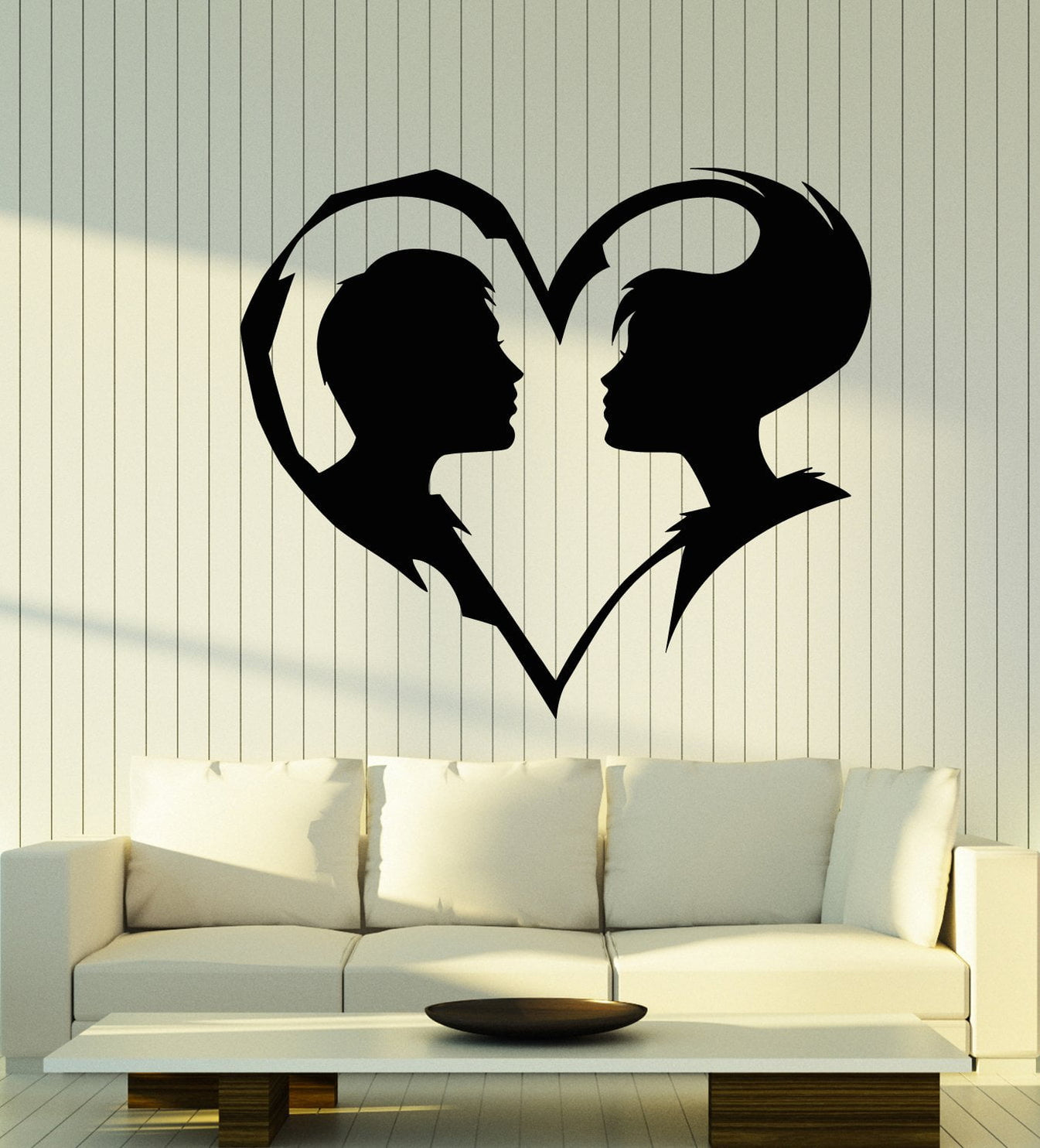 Vinyl Wall Decal Abstract Love Heart Symbol Guy And Girl Man Woman Sti ...
