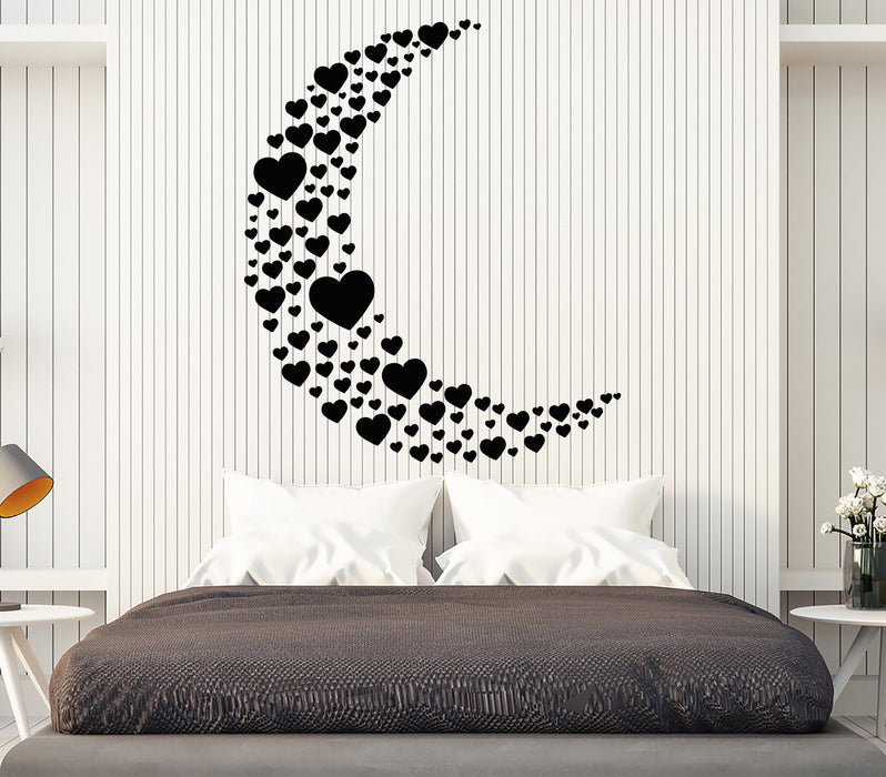 Vinyl Wall Decal Moon Heart Love Romance Girl Room Decor Stickers Unique Gift (1318ig)