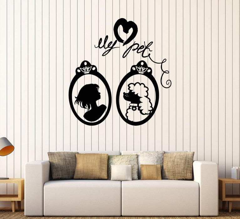 Vinyl Wall Decal Girl Room Woman Portrait My Pet Stickers Unique Gift (420ig)