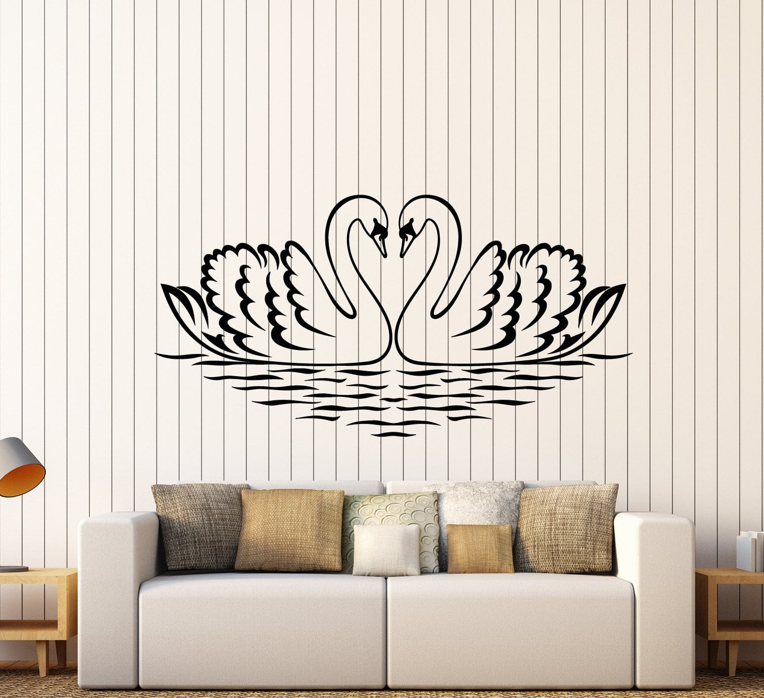 Vinyl Wall Decal Swans Birds Love Romance Bedroom Decor Stickers (2280 ...