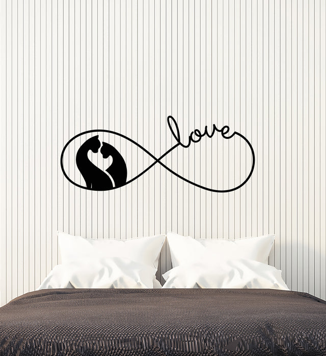 Vinyl Wall Decal Symbol Of Infinity Love Romance Cats Stickers (3877ig)