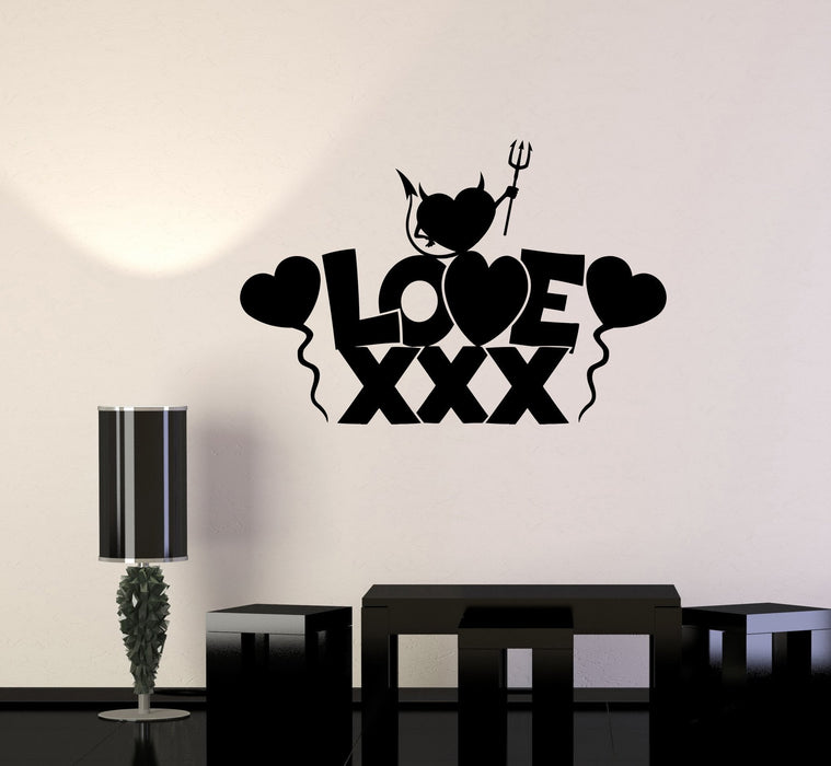 Autocollant mural en vinyle Love Sex Shop Heart pour adultes, cadeau unique (660ig)