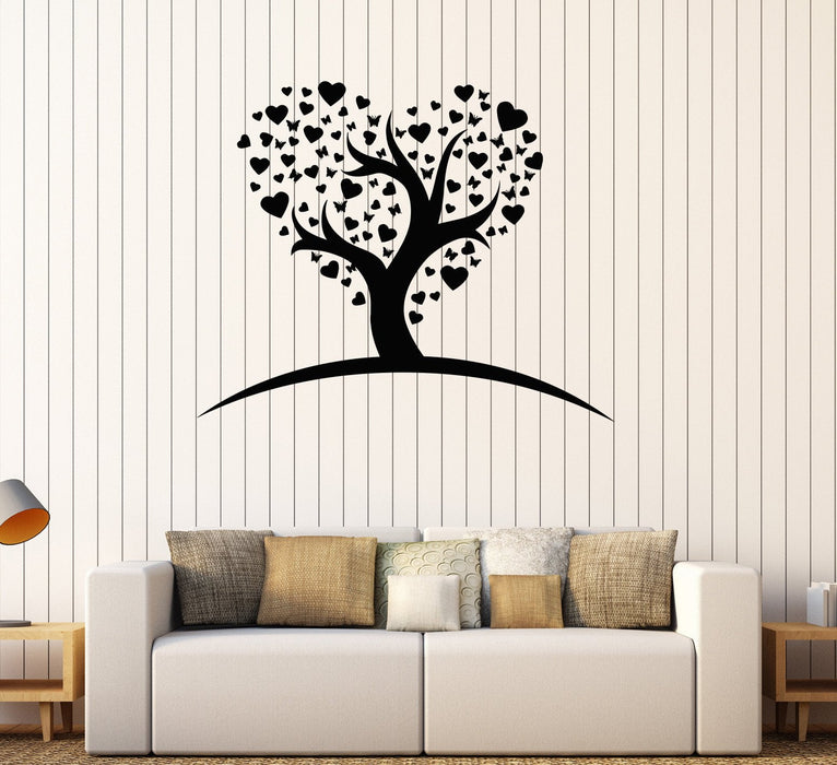 Autocollants muraux en vinyle pour décoration d'arbre d'amour romantique pour chambre de fille, cadeau unique (168ig)