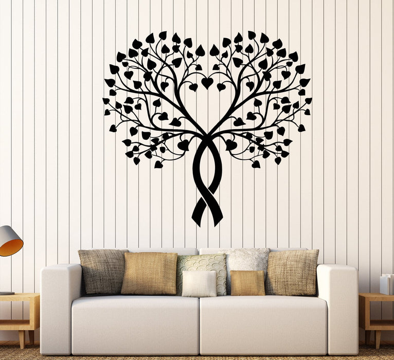 Виниловые наклейки на стену Дерево Природа Любовь Романтика Абстрактные наклейки в виде сердца Уникальный подарок (1890ig)
