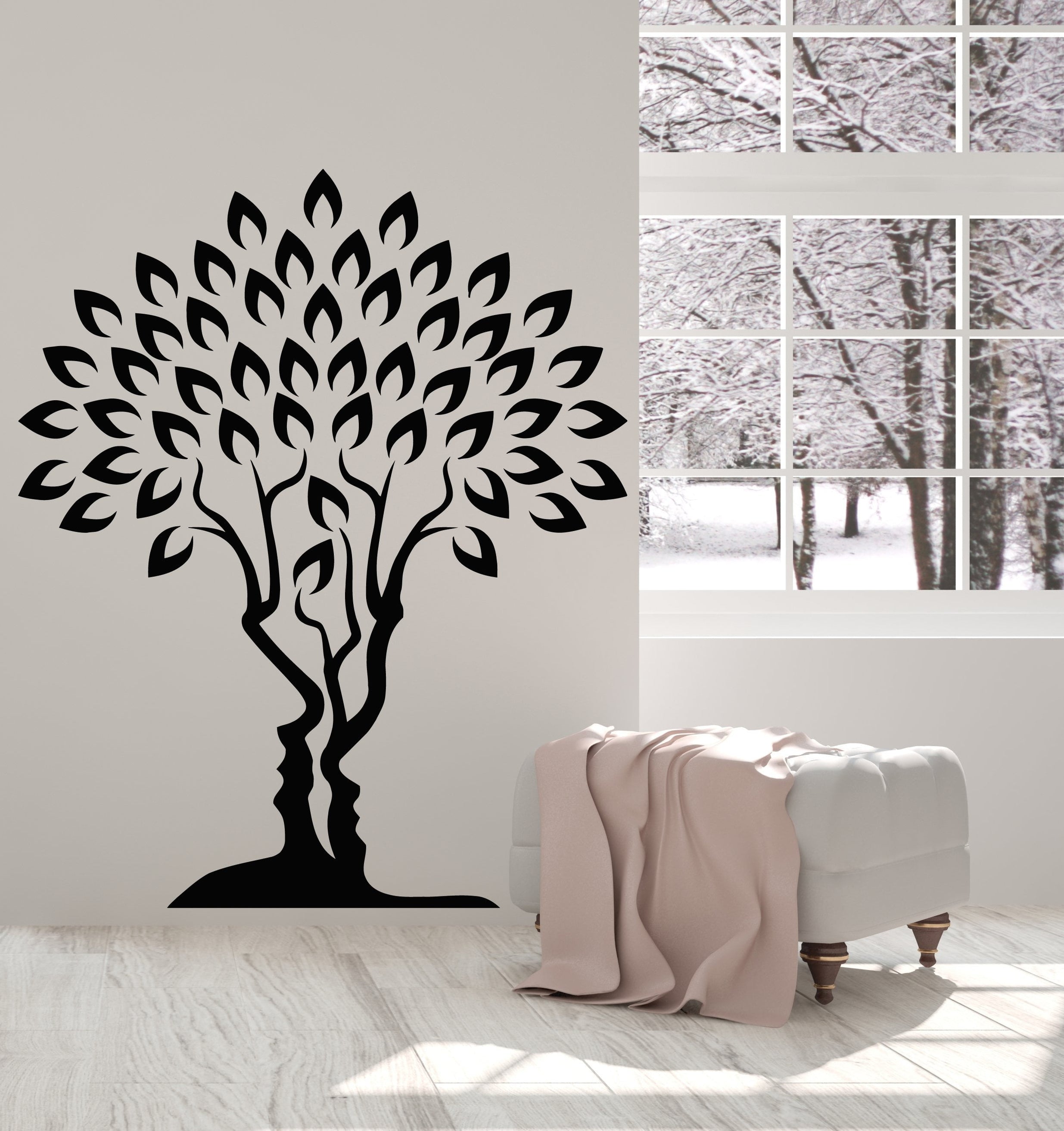 Vinyl Wall Decal Love Family Tree of Life Romance Man And Woman Face S ...