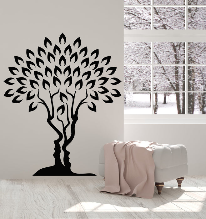 Vinyl Wall Decal Love Family Tree of Life Romance Man And Woman Face Stickers Unique Gift (2059ig)