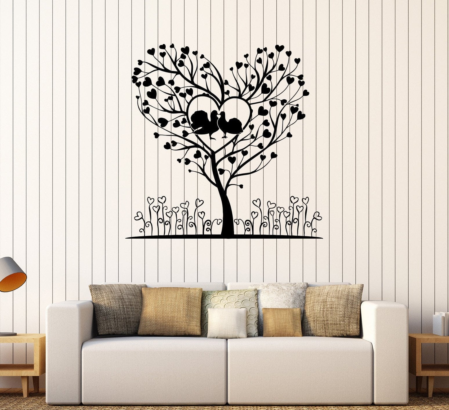 Vinyl Wall Decal Romantic Tree Love Heart Art Room Stickers Unique Gif ...