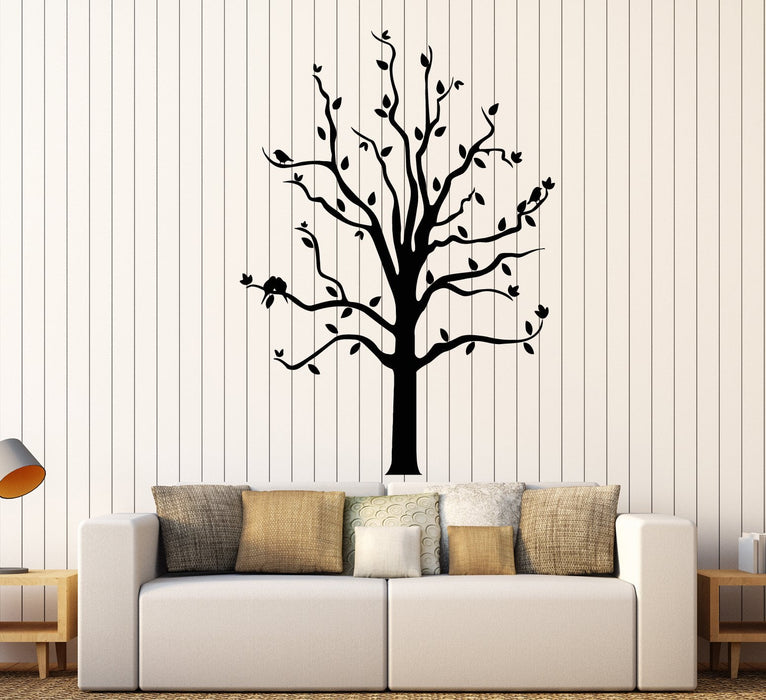 Vinyl Wall Decal Romantic Birds On Tree Leaves Branches Stickers (2479ig)