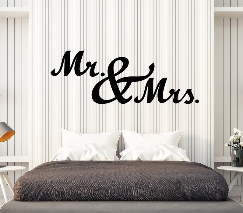 Vinyl Wall Decal Love Romance Mr. And Mrs. Bedroom Decor Stickers (2291ig)