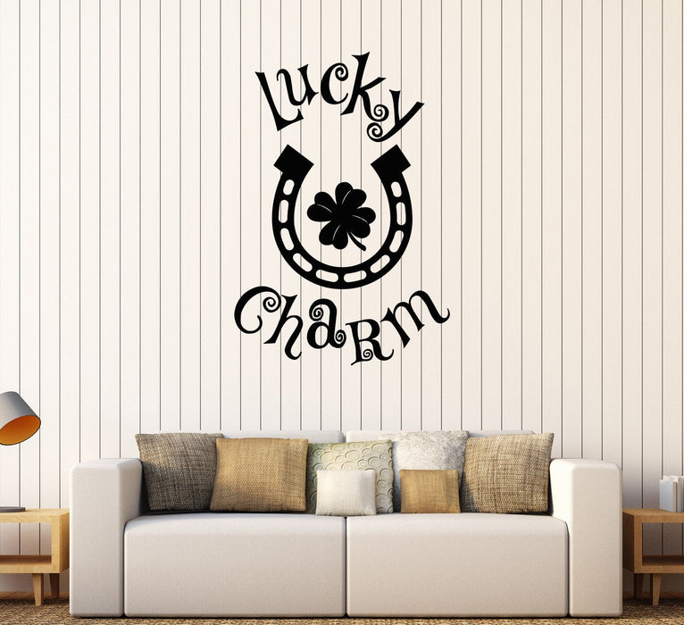 Vinyl Wall Decal Lucky Charm Amulet Horseshoe Talisman Stickers Unique Gift (585ig)