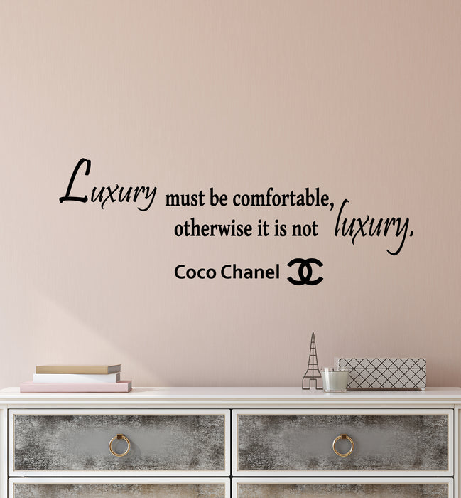 Vinyl Wall Decal Stickers Motivation Quote Coco Chanel Luxury Inspiring Letters 3673ig (22.5 in x 8 in)