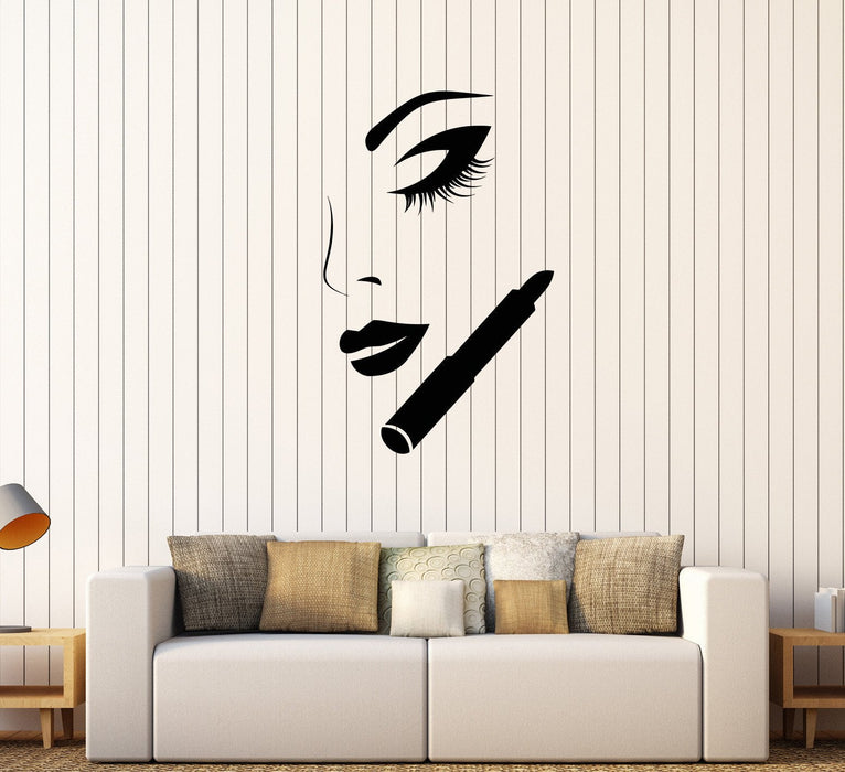 Autocollant mural en vinyle pour salon de beauté, boutique, mode, maquillage, cosmétiques, cadeau unique (582ig)