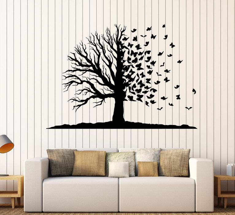 Vinyl Wall Decal Magic Fairy Tree Butterflies Branch Nature Stickers Unique Gift (1848ig)