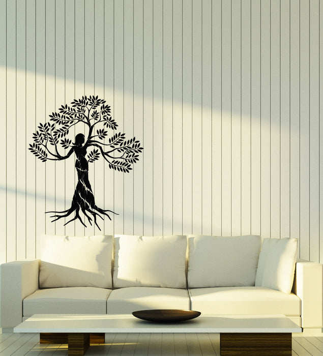 Vinyl Wall Decal Nature Woman Tree Ecological Health And Beauty Stickers (3792ig)
