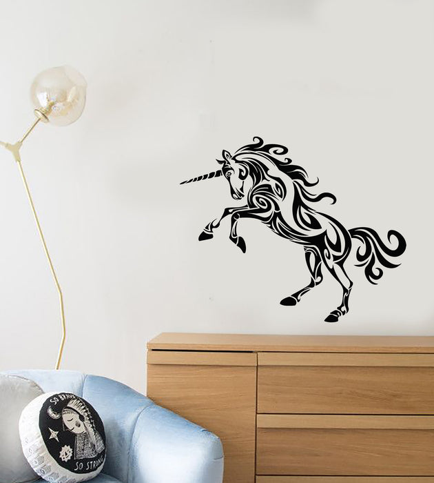 Vinyl Wall Decal Abstract Unicorn Fairy Magic Children's Room Decor Stickers (3711ig)