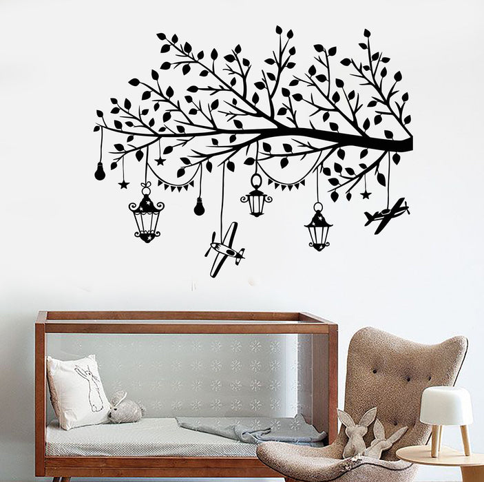 Autocollant mural en vinyle magique et magnifique branche d'arbre, jouets pour chambre d'enfant, cadeau unique (1417ig)